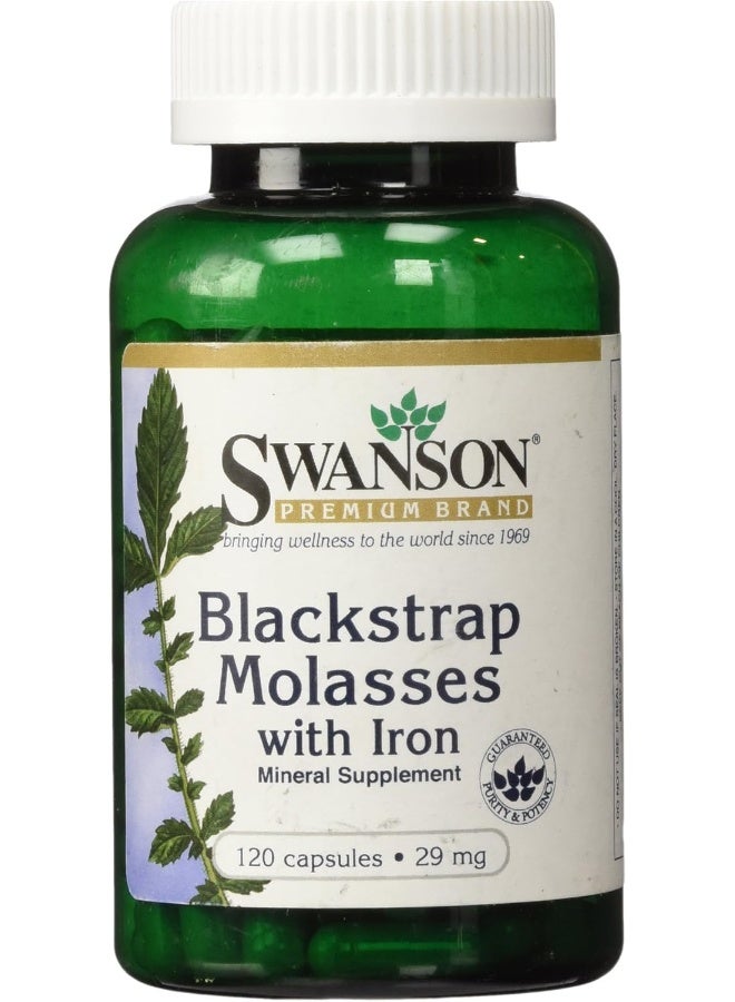 Swanson Blackstrap Molasses with Iron 29Mg 120 Capsules - Image 1